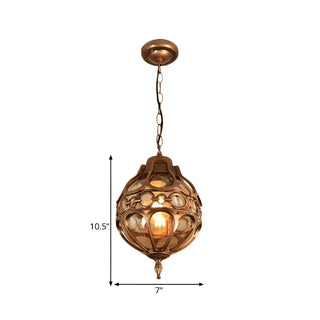 ZOWALA - Vintage Moroccan Amber Glass Lantern Pendant Light #size