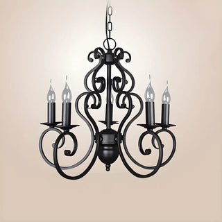ZOWALA - Traditional Black Iron Candelabra Chandelier Image - 3