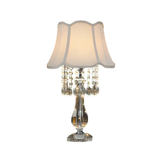 ZOWALA - Elegant Fabric Pleated Shade Crystal Decor Table Lamp Image - 12