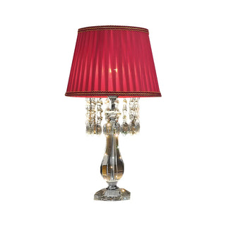 ZOWALA - Elegant Fabric Pleated Shade Crystal Decor Table Lamp Image - 13