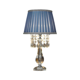 ZOWALA - Elegant Fabric Pleated Shade Crystal Decor Table Lamp Image - 14
