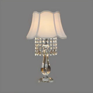 ZOWALA - Elegant Fabric Pleated Shade Crystal Decor Table Lamp Image - 9