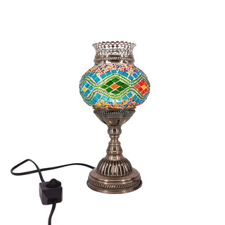 ZOWALA - Traditional Bronze Glass Lantern Table Lamp Image - 12