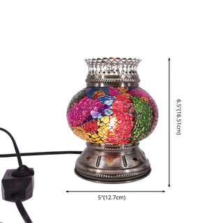 ZOWALA - Traditional Bronze Glass Lantern Table Lamp #size