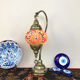 Traditional Turkish Gooseneck Stained Glass Table Lamp Zawala Image - 10