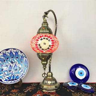 Traditional Turkish Gooseneck Stained Glass Table Lamp Zawala Image - 11