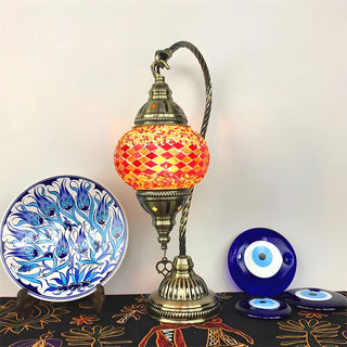 Traditional Turkish Gooseneck Stained Glass Table Lamp Zawala Image - 12