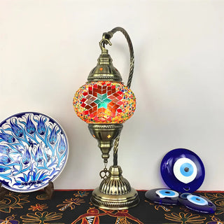 Traditional Turkish Gooseneck Stained Glass Table Lamp Zawala Image - 13