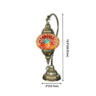 Traditional Turkish Gooseneck Stained Glass Table Lamp Zawala #size