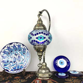 Traditional Turkish Gooseneck Stained Glass Table Lamp Zawala Image - 2