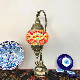 Traditional Turkish Gooseneck Stained Glass Table Lamp Zawala Image - 3