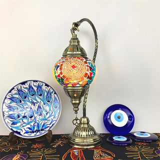 Traditional Turkish Gooseneck Stained Glass Table Lamp Zawala Image - 4