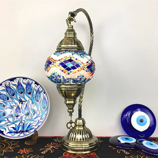 Traditional Turkish Gooseneck Stained Glass Table Lamp Zawala Image - 6
