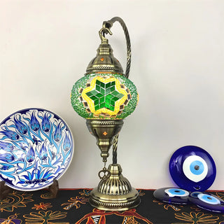 Traditional Turkish Gooseneck Stained Glass Table Lamp Zawala Image - 7