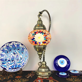 Traditional Turkish Gooseneck Stained Glass Table Lamp Zawala Image - 8
