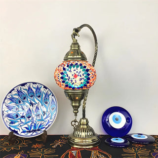 Traditional Turkish Gooseneck Stained Glass Table Lamp Zawala Image - 9