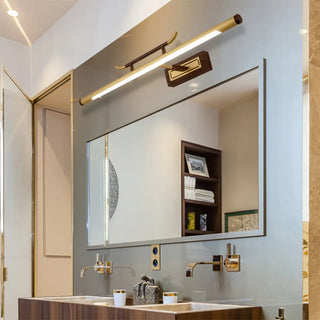 Vintage Brass Linear LED Metal Mirror Vanity Sconce Image - 3