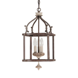 ZOWALA - Traditional Brown Mini Lantern Chandelier Image - 4