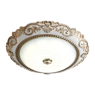 ZOWALA - Traditional Bowl-Shaped Carving LED Flush Mount Light Image - 3