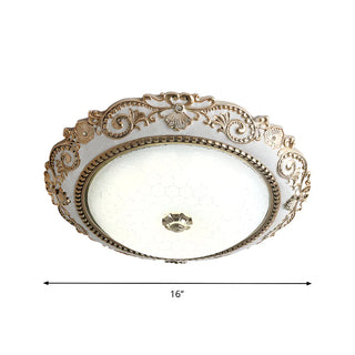 ZOWALA - Traditional Bowl-Shaped Carving LED Flush Mount Light Image - 4