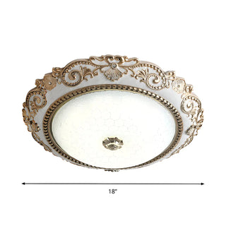 ZOWALA - Traditional Bowl-Shaped Carving LED Flush Mount Light Image - 5