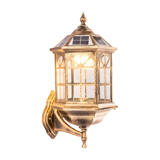 Traditional Faceted Glass Outdoor Lantern Wall Light Image - 4