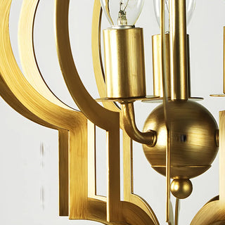 ZOWALA - Hollowed Lantern Gold Metal 3-Light Foyer Chandelier Image - 6