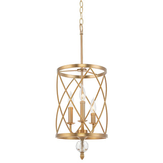 ZOWALA - Traditional Gold Cylinder Cage Chandelier Image - 5