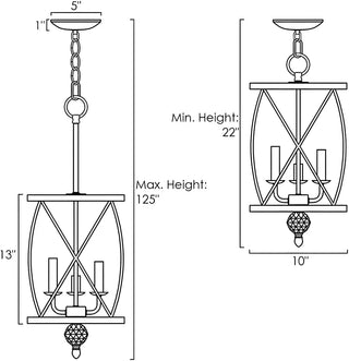 ZOWALA - Traditional Gold Cylinder Cage Chandelier #size