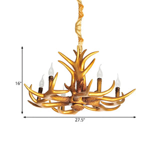 ZOWALA - Traditional Gold Resin Antler Chandelier #size