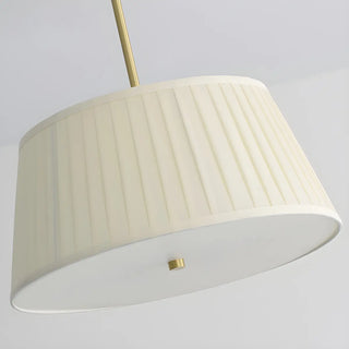 ZOWALA - White Drum Traditional Fabric Chandelier Image - 11