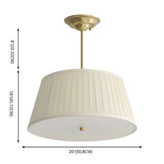 ZOWALA - White Drum Traditional Fabric Chandelier #size