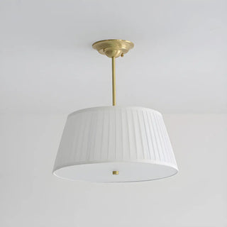 ZOWALA - White Drum Traditional Fabric Chandelier Image - 8