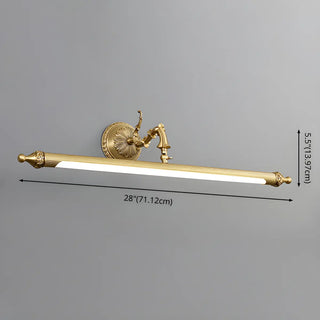 Antique Gold Cylindrical Brass Bathroom Vanity Light Zawala Image - 18
