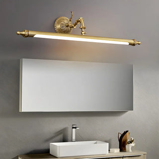 Antique Gold Cylindrical Brass Bathroom Vanity Light Zawala Image - 3