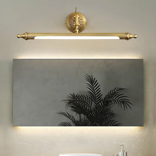 Antique Gold Cylindrical Brass Bathroom Vanity Light Zawala Image - 4