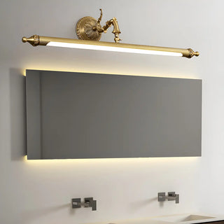 Antique Gold Cylindrical Brass Bathroom Vanity Light Zawala Image - 5