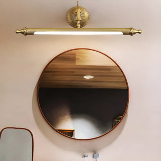 Antique Gold Cylindrical Brass Bathroom Vanity Light Zawala Image - 6