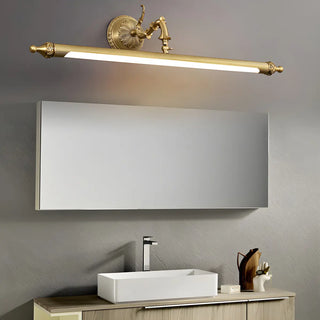 Antique Gold Cylindrical Brass Bathroom Vanity Light Zawala Image - 7