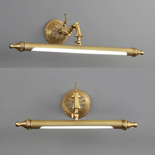 Antique Gold Cylindrical Brass Bathroom Vanity Light Zawala Image - 8
