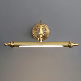Antique Gold Cylindrical Brass Bathroom Vanity Light Zawala Image - 9