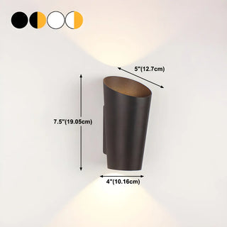 Trendy Conical Aluminum LED Outdoor Wall light Black #size