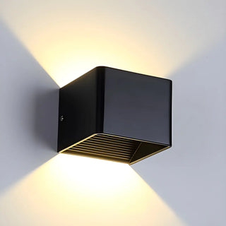 Trendy Cube Metal Wall Light Exterior Black 2 Lights Image - 13