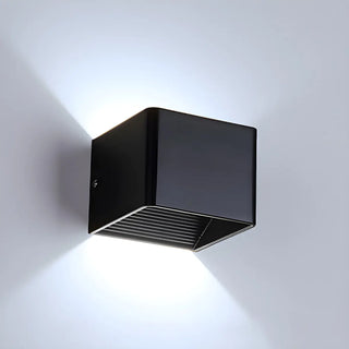 Trendy Cube Metal Wall Light Exterior Black 2 Lights Image - 15