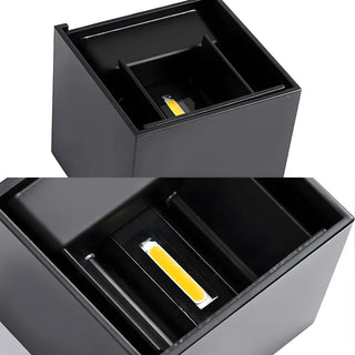 Trendy Cube Metal Wall Light Exterior Black 2 Lights Image - 19