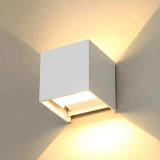 Trendy Cube Metal Wall Light Exterior Black 2 Lights Image - 2