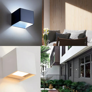 Trendy Cube Metal Wall Light Exterior Black 2 Lights Image - 22
