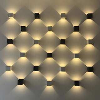 Trendy Cube Metal Wall Light Exterior Black 2 Lights Image - 4
