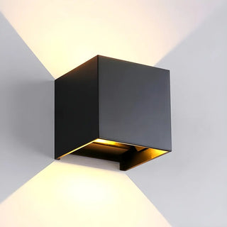 Trendy Cube Metal Wall Light Exterior Black 2 Lights Image - 5