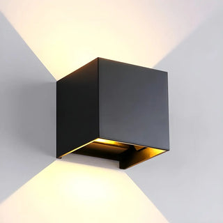 Trendy Cube Metal Wall Light Exterior Black 2 Lights Image - 6
